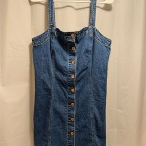 GAP Blue Denim Button-Front Overalls